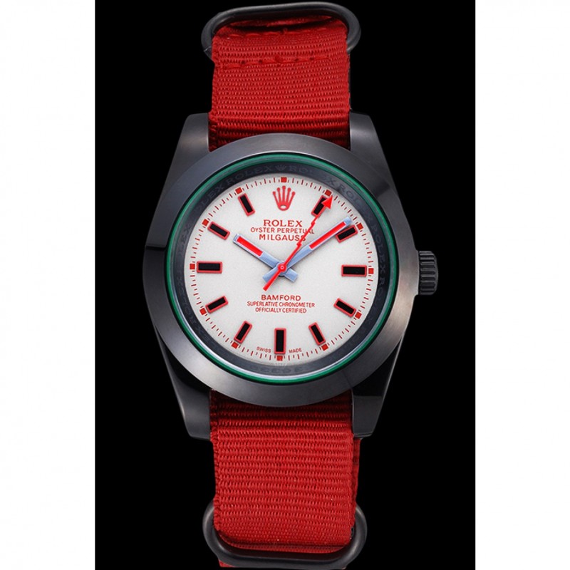 Rolex Milgauss Bamford Red Nylon Strap 622002 Replica Watches