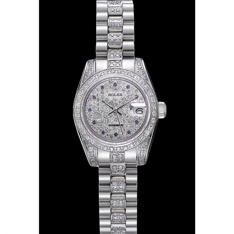 Swiss Rolex DateJust Diamond Dial Stainless Steel 622021 Replica Watches